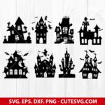 Haunted House Svg, Halloween Svg, Halloween Designs SVG, Spooky Svg, Pumpkin Svg, PNG, DXF, EPS, Cutting Files for Cricut and Silhouette