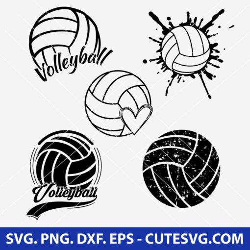 Volleyball SVG PNG DXF EPS Cutting Files for Cricut