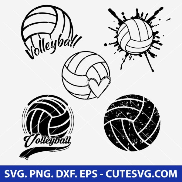 Volleyball SVG PNG DXF EPS Cutting Files for Cricut and Silhouette Instant Digital Download