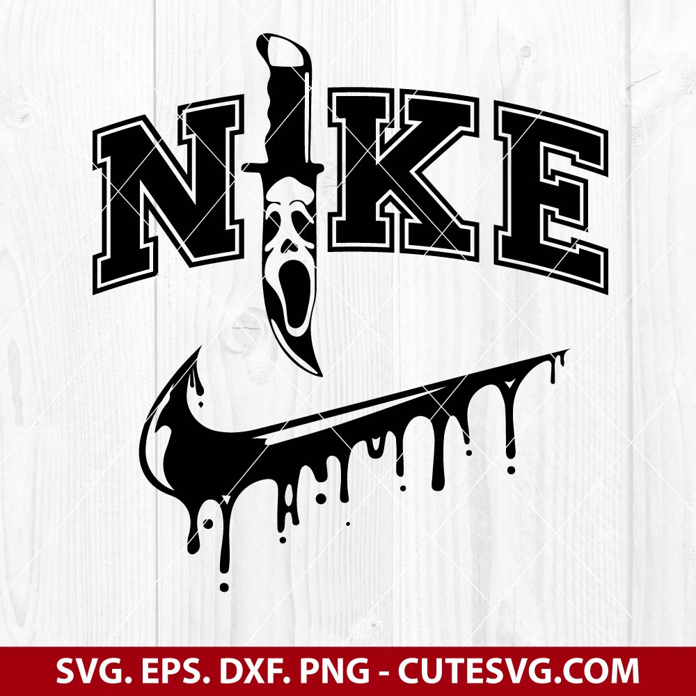 Ghostface Knife X Nike Svg, Nike Drip Halloween Svg