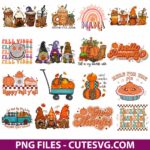Retro Fall PNG Sublimation Bundle, Fall Gnome Sublimation PNG, Pumpkin Sublimation, Autumn Sublimation Bundle, Instant Download