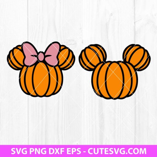 Disney Halloween Pumpkin Mickey and Minnie SVG