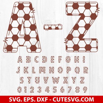 Football Letters Alphabet Font and Numbers SVG