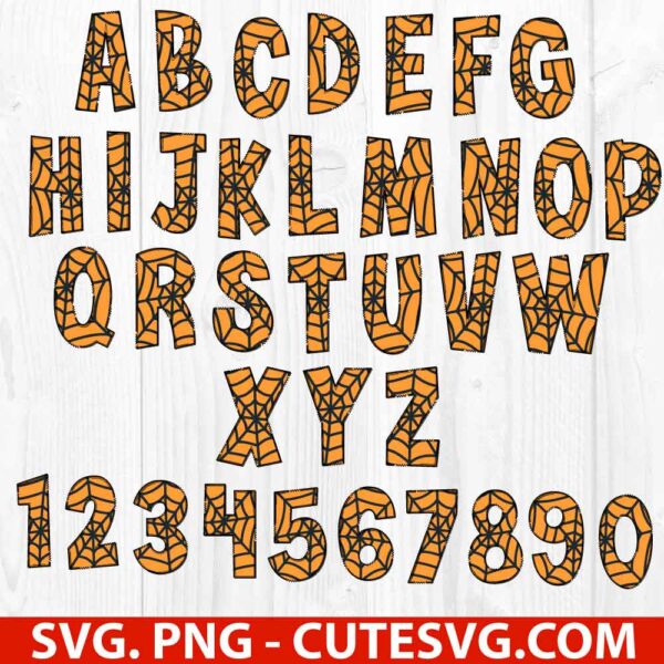 Halloween Spider Font SVG