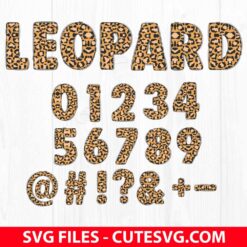 Leopard Print Font SVG Cutting Files