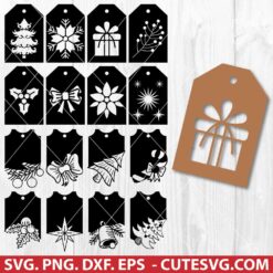 Christmas Gift Tag Laser Cut Bundle SVG