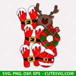 Ho Ho Ho Santa And Deer Christmas SVG, Xmas Ho Ho Ho SVG, Christmas Deer SVG, PNG, DXF, EPS, Cut Files for Cricut & Silhouette