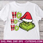 Ho Ho Ho Grinch SVG, Christmas SVG, Santa Grinch SVG, Xmas SVG, Grinchmas SVG, PNG, DXF, EPS, Cut files for Cricut and Silhouette
