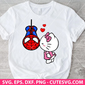 Spider-Man Kissing Kitty SVG