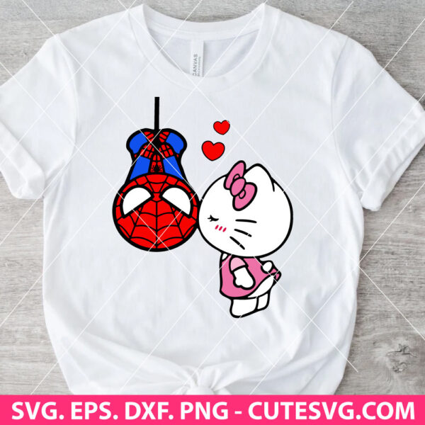 Spider-Man Kissing Kitty SVG