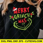 Merry Grinchmas SVG Grinch Face SVG Chritsmas Grinch SVG PNG DXF EPS Cut Files for Cricut and Silhouette Digital Download