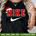 Nike Christmas SVG, Nike Santa Hat SVG, Nike SVG, Santa Nike Christmas SVG, PNG, DXF, EPS, Cut Files for Cricut & Silhouette