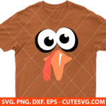 Turkey Face SVG Turkey SVG Thanksgiving Day SVG PNG DXF EPS Cut Files for Cricut and Silhouette Instant Download