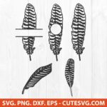 Turkey Feather SVG Bundle, Thanksgiving Day SVG, PNG, DXF, EPS, Cut Files for Cricut & Silhouette, Digital Download