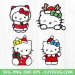 Hello Kitty Christmas SVG Bundle, Hello Kitty SVG Cut File, Christmas SVG, PNG, DXF, EPS, for Cricut & Silhouette, Digital Download