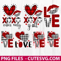 XOXO Heart Valentines Day Sublimation PNG