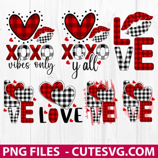 XOXO Heart Valentines Day Sublimation PNG