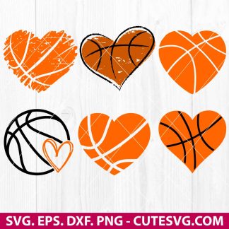 Basketball Heart SVG, Basketball SVG, Love Basketball SVG, Basketball Clipart, Heart SVG, Biggest Fan SVG, PNG, DXF, EPS, Cut Files for Cricut