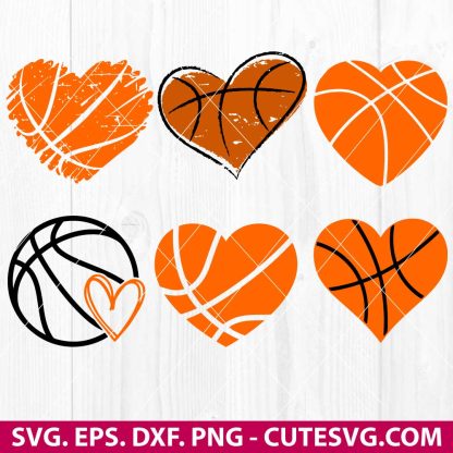 Basketball Heart SVG, Basketball SVG, Love Basketball SVG, Basketball Clipart, Heart SVG, Biggest Fan SVG, PNG, DXF, EPS, Cut Files for Cricut