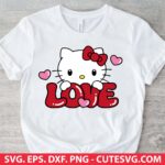 Valentine Hello Kitty Svg, Valentines Day Svg, Valentines svg, Hello kitty SVG, Kitty SVG, Love SVG, Heart SVG, PNG, DXF, EPS, Cut Files, Cricut