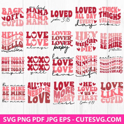Cute Valentines SVG Bundle
