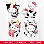 Hello Kitty Cow SVG, Hello Kitty SVG, Cow Hello Kitty SVG, Cow SVG, Heart SVG, Hello Kitty Clipart, PNG, DXF, EPS, Cut Files for Cricut