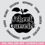 School Counselor SVG, Counselor svg, Psychologist SVG, Therapist SVG, PNG, DXF, EPS, Cut Files for Cricut and Silhouette, Digital Download