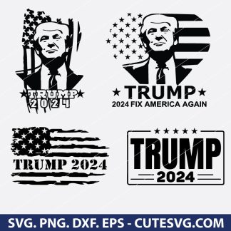 Trump 2024 SVG, Trump Flag SVG, Trump SVG, Fix America Again PNG, July 4th SVG, Distressed Flag SVG, Cricut, Silhouette, Cut Files