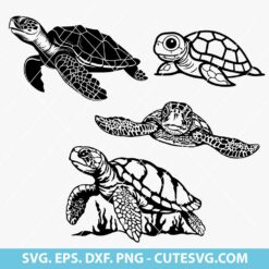 Cute Sea Turtle SVG Bundle