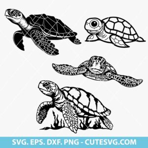Cute Sea Turtle SVG Bundle