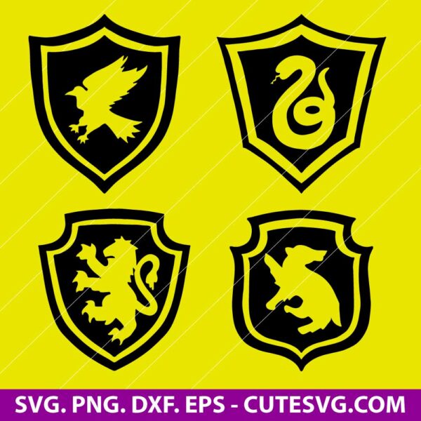 Hogwarts Crest SVG Bundle, Harry Potter SVG, Hogwarts Symbol SVG, Hogwarts School SVG, PNG, DXF, EPS, Cut Files for Cricut and Silhouette