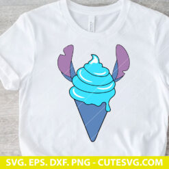 Stitch with Ice Cream SVG Cut File