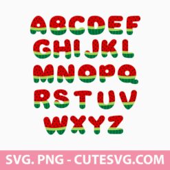 Watermelon Letters and Numbers Svg