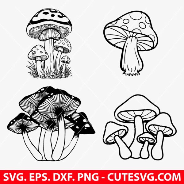 Mushroom SVG Cut Files for Cricut, Mushroom SVG, Mushroom Clipart ...