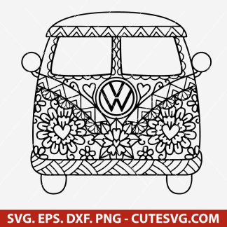 Vw Hippie Bus SVG