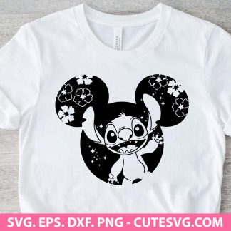 Stitch Mickey Mouse Ears SVG PNG DXF EPS Cut Files for Cricut and Silhouette Instant Download