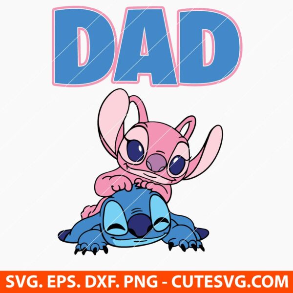 Stitch and Angel Dad SVG