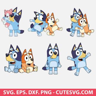 bluey SVG DXF PNG EPS Cutting Files for Cricut and Silhouette - Digital Download