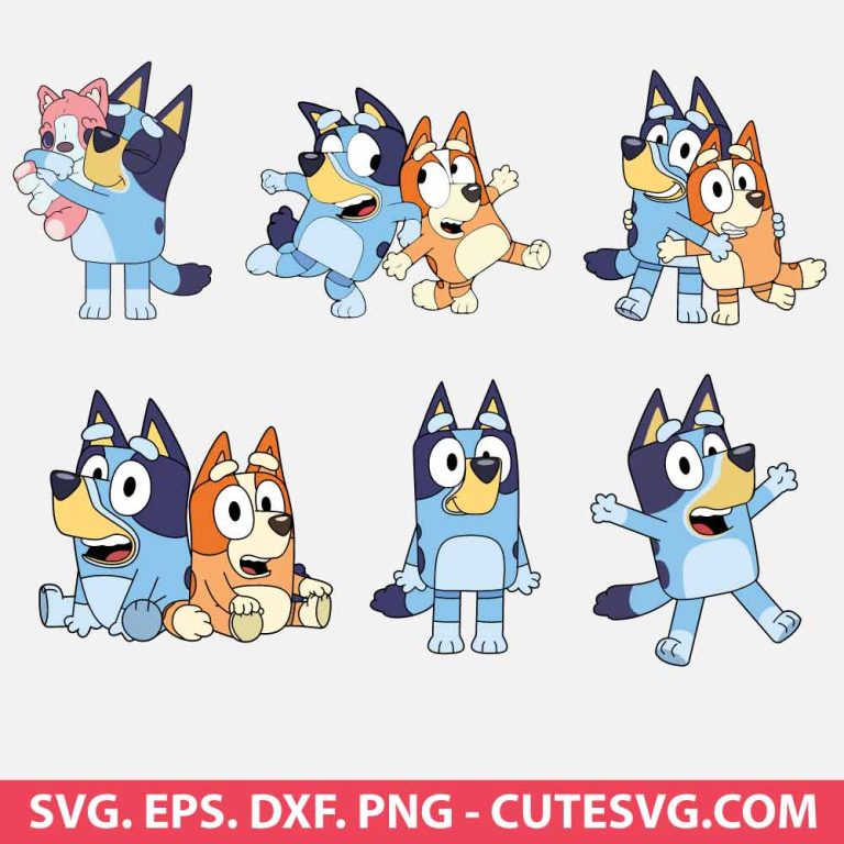 Bluey SVG DXF PNG EPS Cutting Files for Cricut and Silhouette