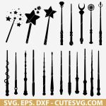 Harry Potter Wand SVG, Harry Potter SVG, Hogwarts SVG, Magic Wand SVG, Wizard Wand SVG, DXF, EPS, Cut Files for Cricut
