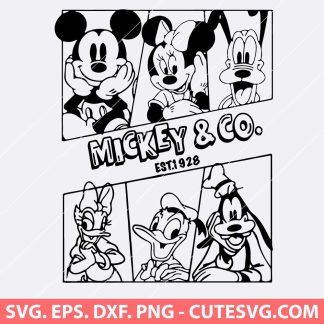Mickey Est 1928 SVG, Mickey And Co SVG, Cartoon Characters Mickey And Company Est 1928 SVG, PNG, DXF, EPS, Cutting Files, Cricut, Silhouette, Instant Download