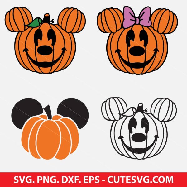 Disney Mickey and Minnie Mouse Pumpkin SVG