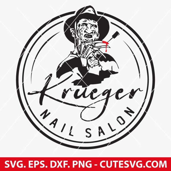 Freddy Krueger Nail Salon SVG, Nightmare on Elm Street SVG, horror SVG, Freddy Krueger SVG, Halloween nail art SVG, spooky salon decor SVG, Cricut horror files, horror movie SVG design