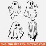 Ghost Middle Finger SVG, Funny Ghost SVG, Middle Finger Ghost SVG, Funny Halloween SVG, Cute Ghost Halloween Gift, Sarcastic Ghost SVG