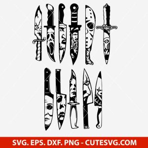 Horror Movie Villains in Knives SVG Bundle