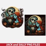Jack and Sally love PNG, Jack and Sally Sublimation, The Nightmare Before Christmas PNG, Halloween Sublimation, Jack Skellington PNG