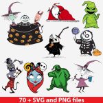 The Nightmare Before Christmas SVG Characters, Tim Burton SVG, Jack Skellington SVG, Sally SVG, Oogie Boogie SVG, Halloween SVG