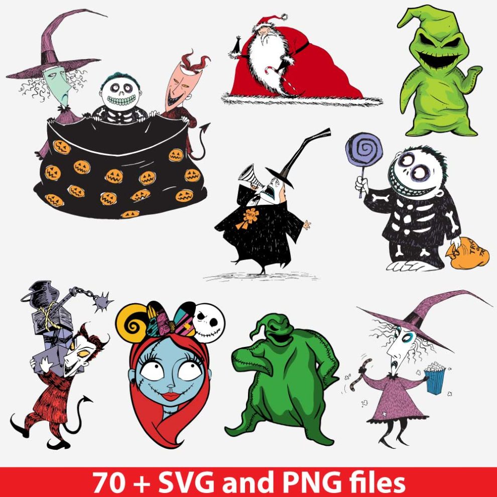 The Nightmare Before Christmas SVG Characters, Tim Burton SVG