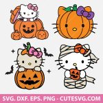 Hello Kitty Halloween Pumpkin SVG Bundle, Hello Kitty Cut File, Pumpkin SVG, Hello Kitty digital download, fall craft, Cricut and Silhouette