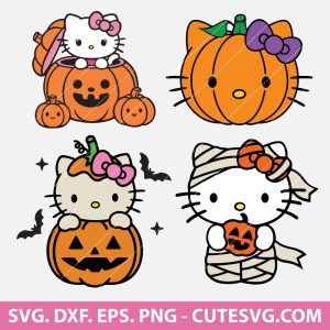 Hello Kitty Halloween Pumpkin SVG Bundle